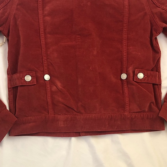 NWT Daily Blue By AG  Flacky Stretch Velveteen Collar Jacket In Ruby Size Small - Picture 8 of 11